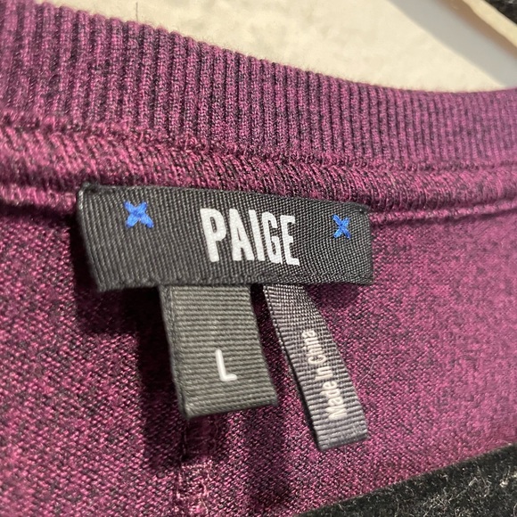 PAIGE Eggplant Purple V-Neck Sweater - Picture 6 of 7